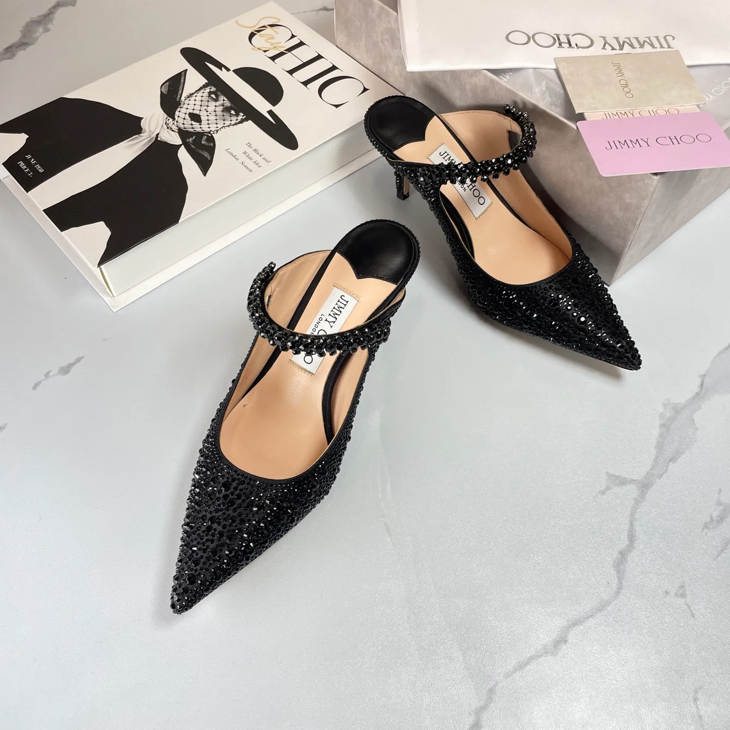 👟👟Ex-factory price 680👟👟 Jimmy Choo BING 65 diamond high heels 35-40 (41 42 43 customized)